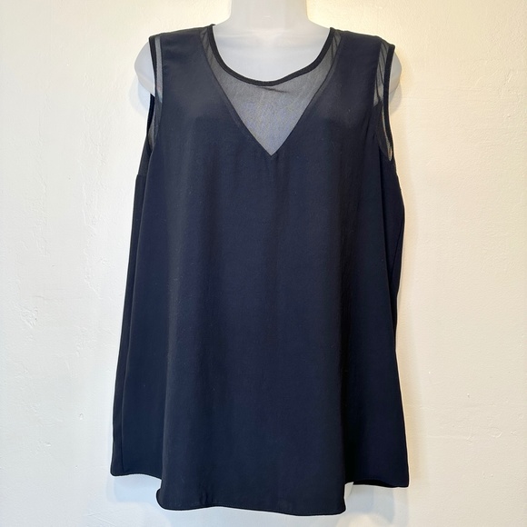 Helmet Lang Designer Mesh Details Lightweight Sleeveless Top Blouse - Picture 2 of 12